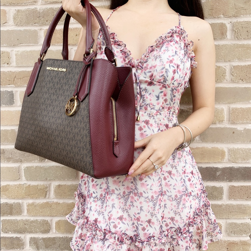 Michael Kors large Satchel wallet SET brown merlot - Picture 5 of 8